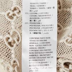 Pre Owned Gucci Beige Macrame Lace Sheer Shirt M