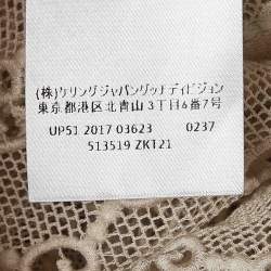 Pre Owned Gucci Beige Macrame Lace Sheer Shirt M