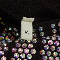 Pre Owned Gucci Black Stretch Knit Rhinestones Detail Sweater M