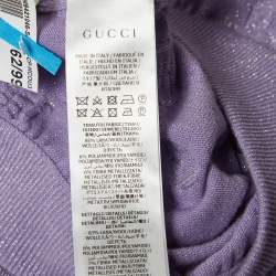 Pre Owned Gucci Light Purple GG Monogram Lurex Knit Sweatpants M