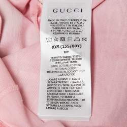Gucci Sugar Pink Printed Cotton Knit T-Shirt XXS