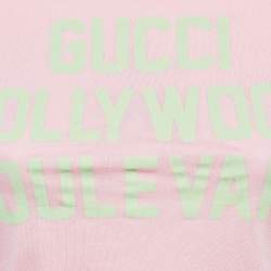 Gucci Sugar Pink Printed Cotton Knit T-Shirt XXS