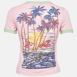 Gucci Sugar Pink Printed Cotton Knit T-Shirt XXS