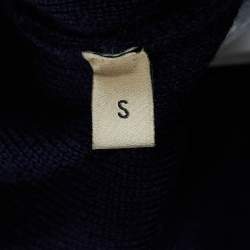 Pre Owned Gucci Navy Blue Wool Knit Horsebit Detail Mini Dress S