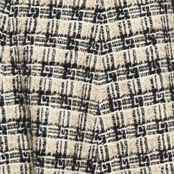 Pre Owned Gucci Beige/Black G Check Tweed Midi Skirt M