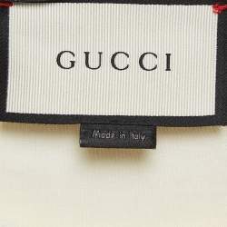Gucci Off-White Gabardine Waist Detail Pleated Short Dress S