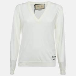 Gucci Cream Horsebit Intarsia Wool Rib Jumper XS