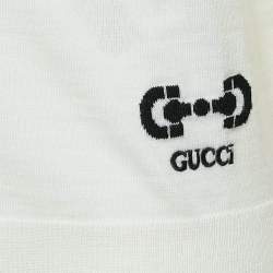 Gucci Cream Horsebit Intarsia Wool Rib Jumper XS