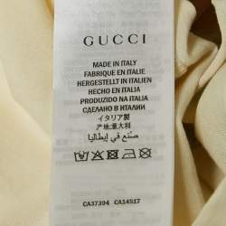 Gucci Cream Tiger Print and Sequined Cotton Oversize T-Shirt S