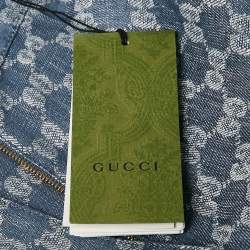 Gucci Blue GG Jacquard Denim Pleated Shorts S