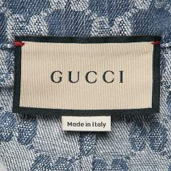 Gucci Blue GG Jacquard Denim Pleated Shorts S