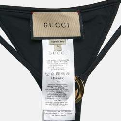 Gucci Black Jersey Interlocking G Bikini L
