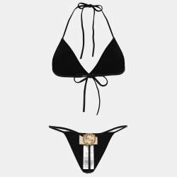 Gucci Black Jersey Interlocking G Bikini L
