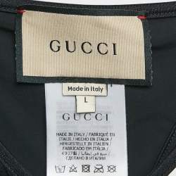 Gucci Black Jersey Interlocking G Bikini L