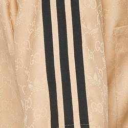 Gucci x Adidas Brown GG and Trefoil Jacquard Button-Up Shirt M