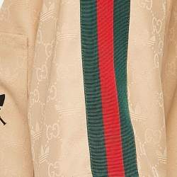 Gucci x Adidas Brown GG and Trefoil Jacquard Button-Up Shirt M