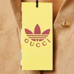 Gucci x Adidas Brown GG and Trefoil Jacquard Button-Up Shirt M