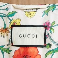 Gucci Brown Gabardine Cotton Blend Double Breasted Trench Coat L