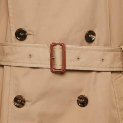 Gucci Brown Gabardine Cotton Blend Double Breasted Trench Coat L