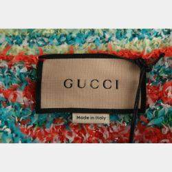 Gucci Multicolor Cotton, Polyamide Maxi Gg Knit Cardigan S
