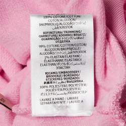 Gucci Pink Embroidered Cotton Sweatshirt Hoodie XS