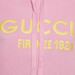 Gucci Pink Embroidered Cotton Sweatshirt Hoodie XS