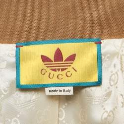 Gucci X Adidas Camel Brown Jersey Zip-Up Sweatshirt Jacket S