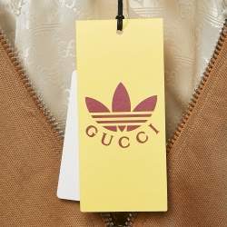 Gucci X Adidas Camel Brown Jersey Zip-Up Sweatshirt Jacket S