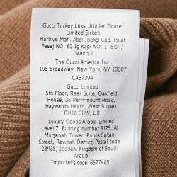 Gucci Camel Brown Cashmere Button Front Cardigan M