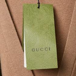 Gucci Camel Brown Cashmere Button Front Cardigan M