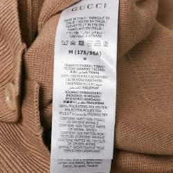 Gucci Camel Brown Cashmere Button Front Cardigan M