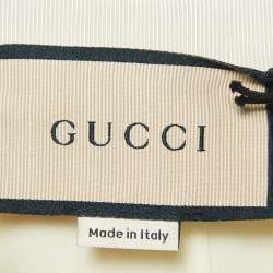 Pre Owned Gucci Multicolor Logo Jacquard Midi Skirt M