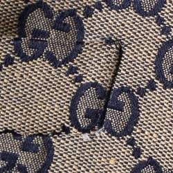 Gucci Beige/Blue GG Linen Blend Blazer M