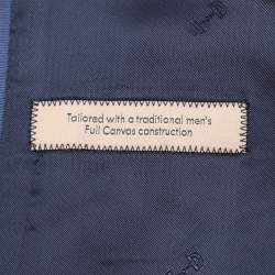 Gucci Beige/Blue GG Linen Blend Blazer M