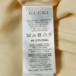 Gucci Cream Silk Drape Detail Mini Dress L 