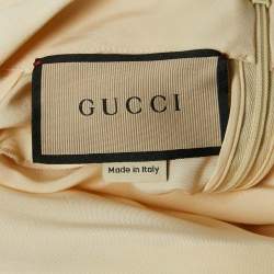 Gucci Cream Silk Drape Detail Mini Dress L 