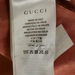 Gucci Yellow Floral Leather Double Breasted Coat M