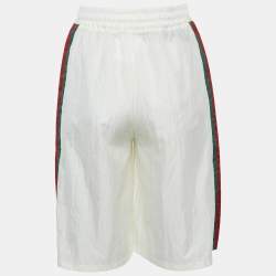 Gucci White Nylon Web Drawstring Waist Shorts S
