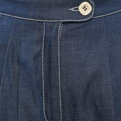 Pre Owned Gucci Blue Denim Culottes Pants XS Waist 25"
