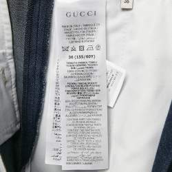 Pre Owned Gucci Blue Denim Culottes Pants XS Waist 25"