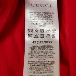 Gucci Red Silk and Wool Detachable Collar Ruffled Mini Dress M