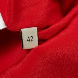 Gucci Red Silk and Wool Detachable Collar Ruffled Mini Dress M