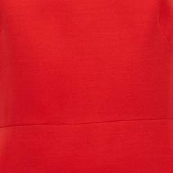 Gucci Red Silk and Wool Detachable Collar Ruffled Mini Dress M