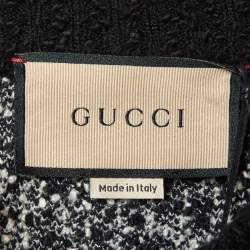 Gucci Black GG Jacquard Knit Button Front Cardigan L