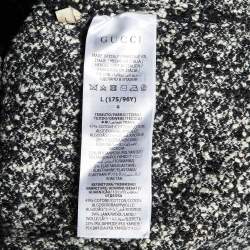 Gucci Black GG Jacquard Knit Button Front Cardigan L