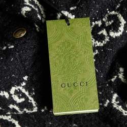 Gucci Black GG Jacquard Knit Button Front Cardigan L