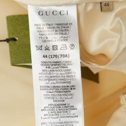 Pre Owned Gucci Cream Side Stripe Tweed Straight Leg Trousers M