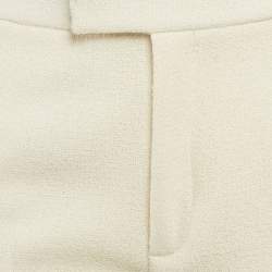 Pre Owned Gucci Cream Side Stripe Tweed Straight Leg Trousers M