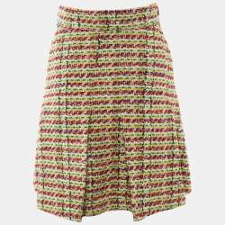 Gucci Multicolor Tweed Horsebit Detail Mini Skirt XS