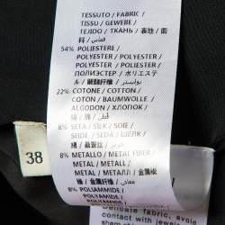 Pre Owned Gucci Black Floral Brocade & Lace Mini Dress S